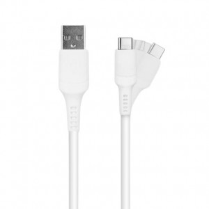 Logiix Sync & Charge Anti Stress 1.2M USB-A USB-C Cable -White