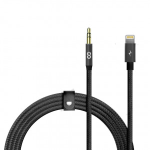 Logiix Piston Connect Braid 1m Aux To Lightning - Black