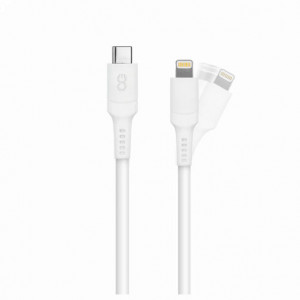 Logiix Sync & Charge Anti Stress 1.2M USB-C To Lightning - White