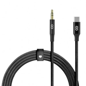 Logiix Piston Connect Braid 1m Aux to USB-C - Black