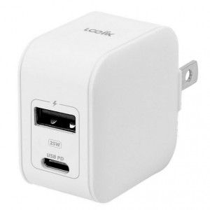 Logiix Power Plus 25 Duo USB-C + USB-A Wall Charger - White