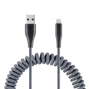 Logiix Piston Connect Coil USB-A To Lightning - Grey