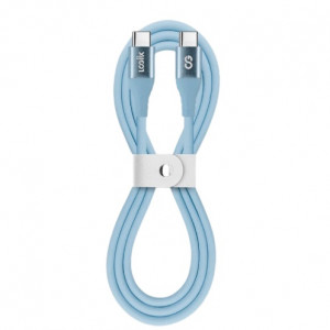 LOGiiX Vibrance Silicone Cable USB-C to USB-C - Blue