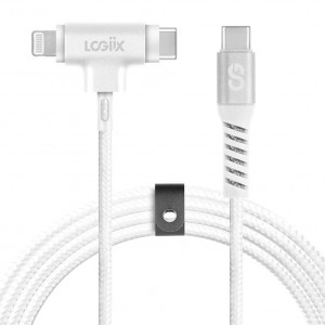 LOGiiX Piston Connect Duo USB Type-C -USB-C/Lightning -White