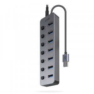 LOGiiX USB-A 7-port Power Hub - Grey