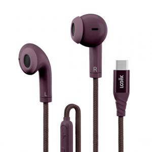LOGiiX Vibrance Melody Wired USB-C Earbuds - Dark Cherry