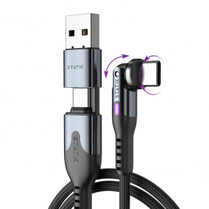 STATIK PowerPivot Nylon Braided 3' Cable USB-C To USB-C