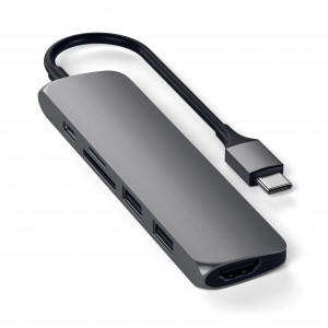 Satechi 6-in-1 USB-C Slim Multiport Adapter - Space Gray