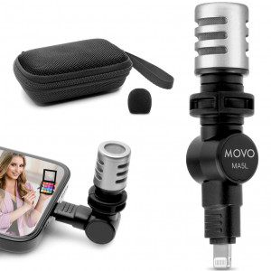 Movo Mini Lightning Microphone - Black For iPhone And iPad