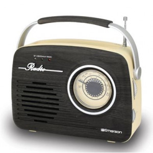 Emerson Portable Retro Radio With Built-In Rechargable Battery