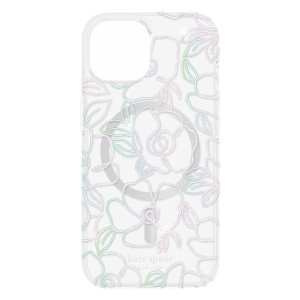 Kate Spade Protective Case iPhone 15/14/13 - Floral Glitter
