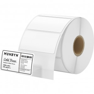 MUNBYN Thermal Sticker Label Roll Rectangle - White 2000ct