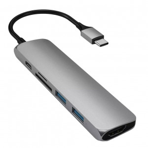 Satechi USB-C Slim Multimedia Adapter V2 - Space Gray