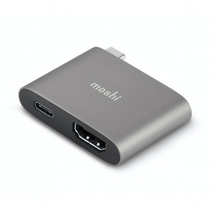 Moshi USB-C To HDMI & USB-C Charge Adapter - Space Grey